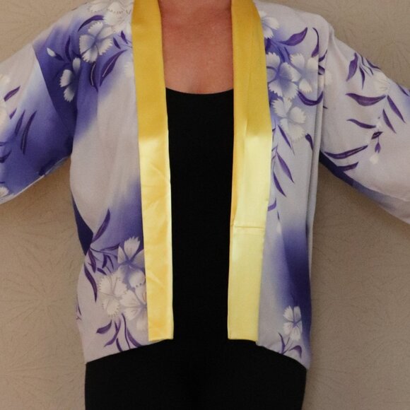 Vintage Hand Made Silk Kimono, Happi Jacket. Reversable (24-1215) - Picture 1 of 5